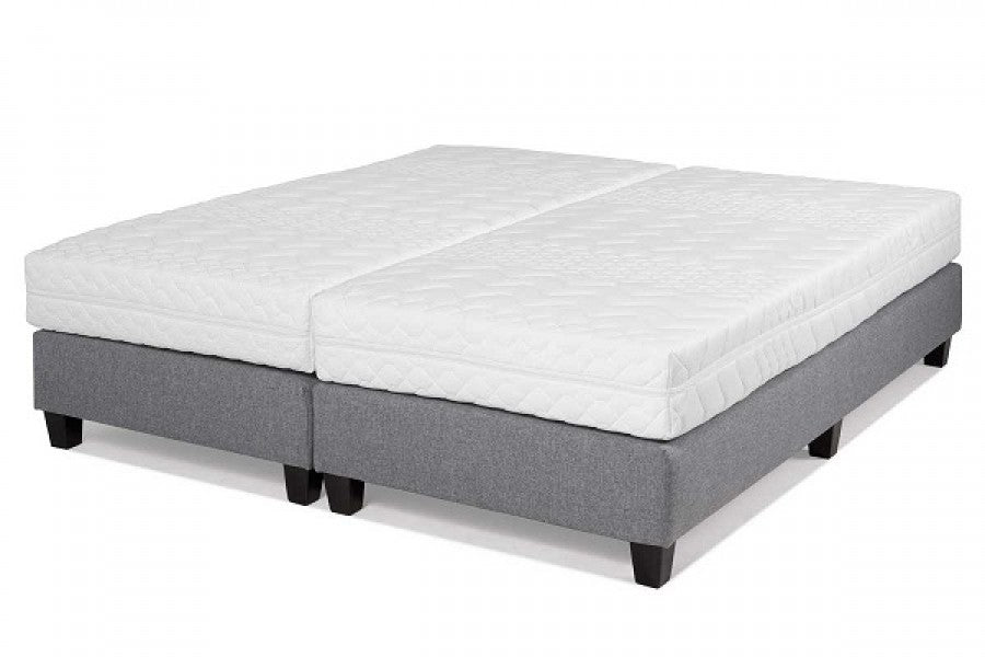 Omkeerbare hoekstapelbed RICARDO - 2 x 90x190cm - opbergruimte - Grijs en Wit matras - Koop