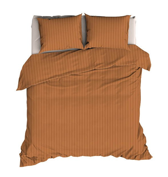 Dekbedovertrek - Satin D'or - Satijnstreep - Spiced Terra