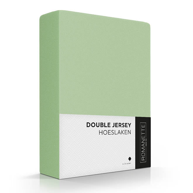 Hoeslaken Double - Jersey - Dustygreen