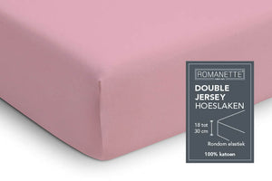 Hoeslaken Double - Jersey - Rose - detail