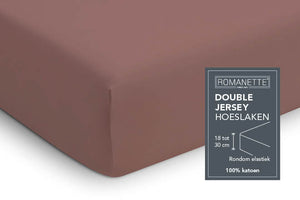 Hoeslaken Double - Jersey - Taupe - detail
