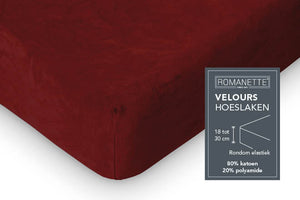 Velours- hoeslaken - Bordo - detail