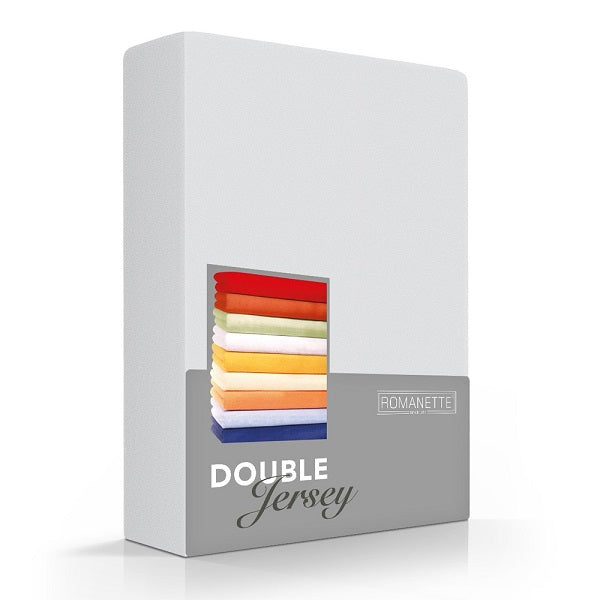 Hoeslaken Double - Jersey - Zilver